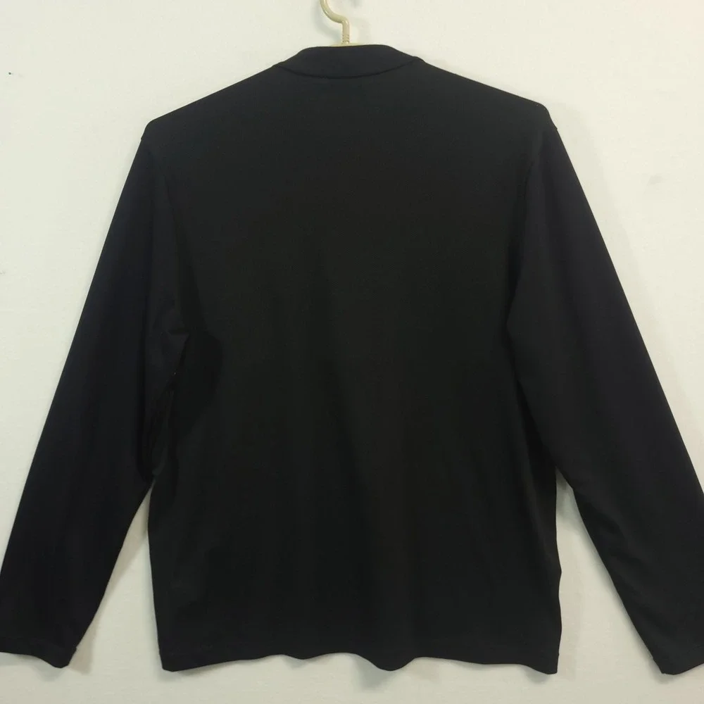 Nike Shirt Quarter Zip Pullover Mens XL Black Teal Fit Dry Golf Long Sleeve